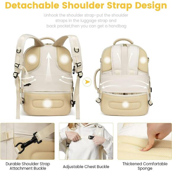 Carry-on Luggage Backpack,Waterproof Travel Laptop Backpack Flight Approved Fit main image 8